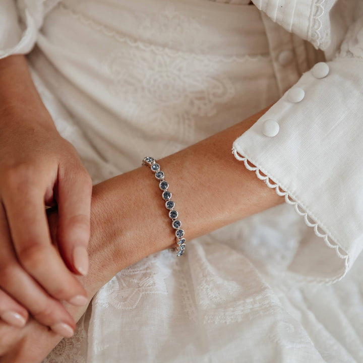 Tennis Bracelet with Swarovski Denim Blue