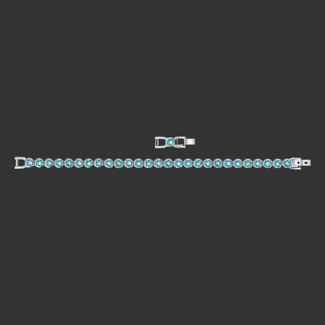Tennis Bracelet with Swarovski Light Turquoise