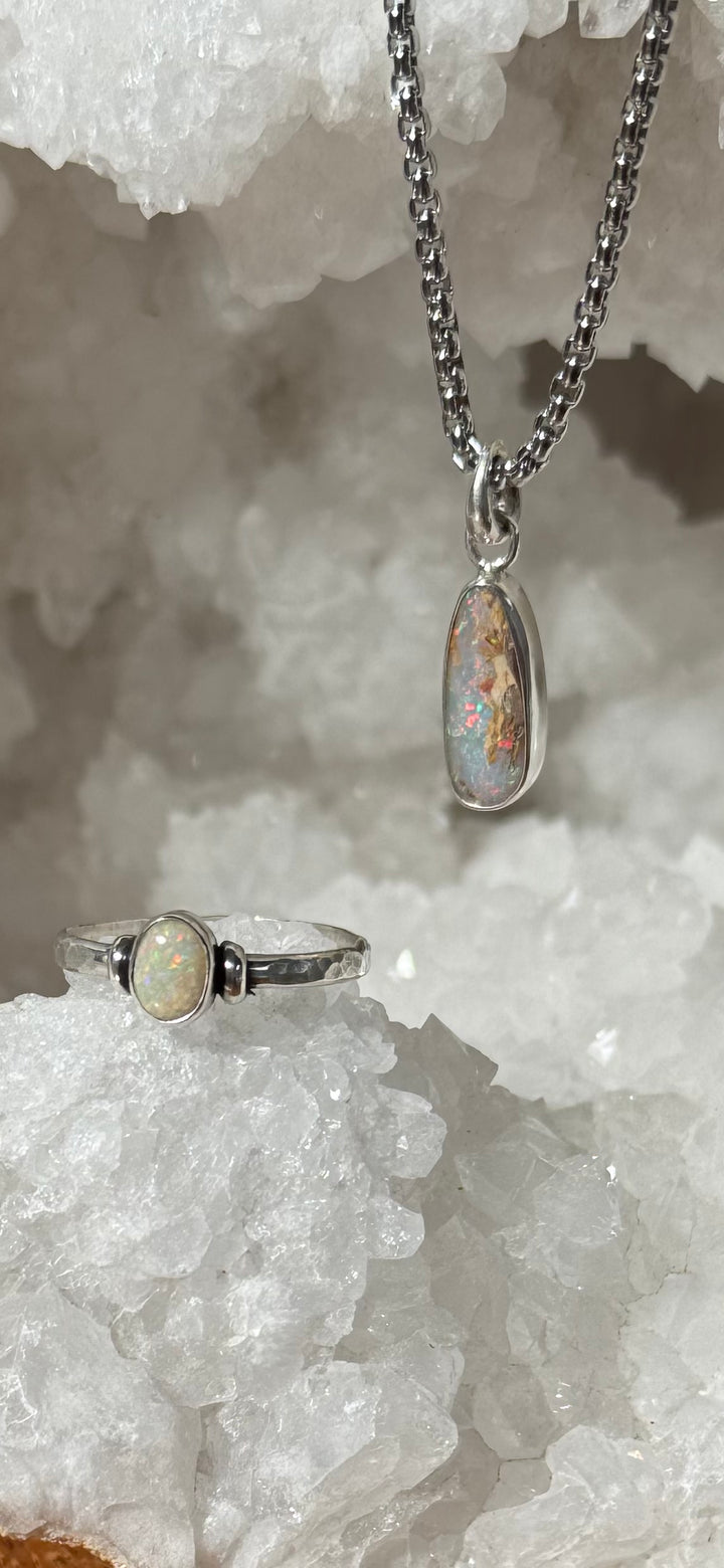 OPAL - Lightning Ridge - 'Sand' Pendant & Ring Set