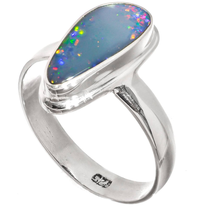 Big Blue Natural Australian Opal Ring