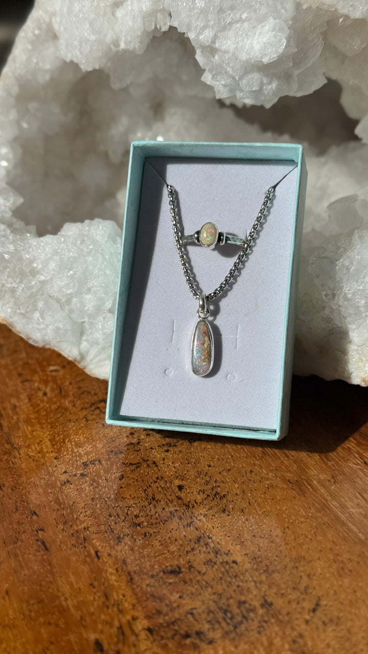 OPAL - Lightning Ridge - 'Sand' Pendant & Ring Set