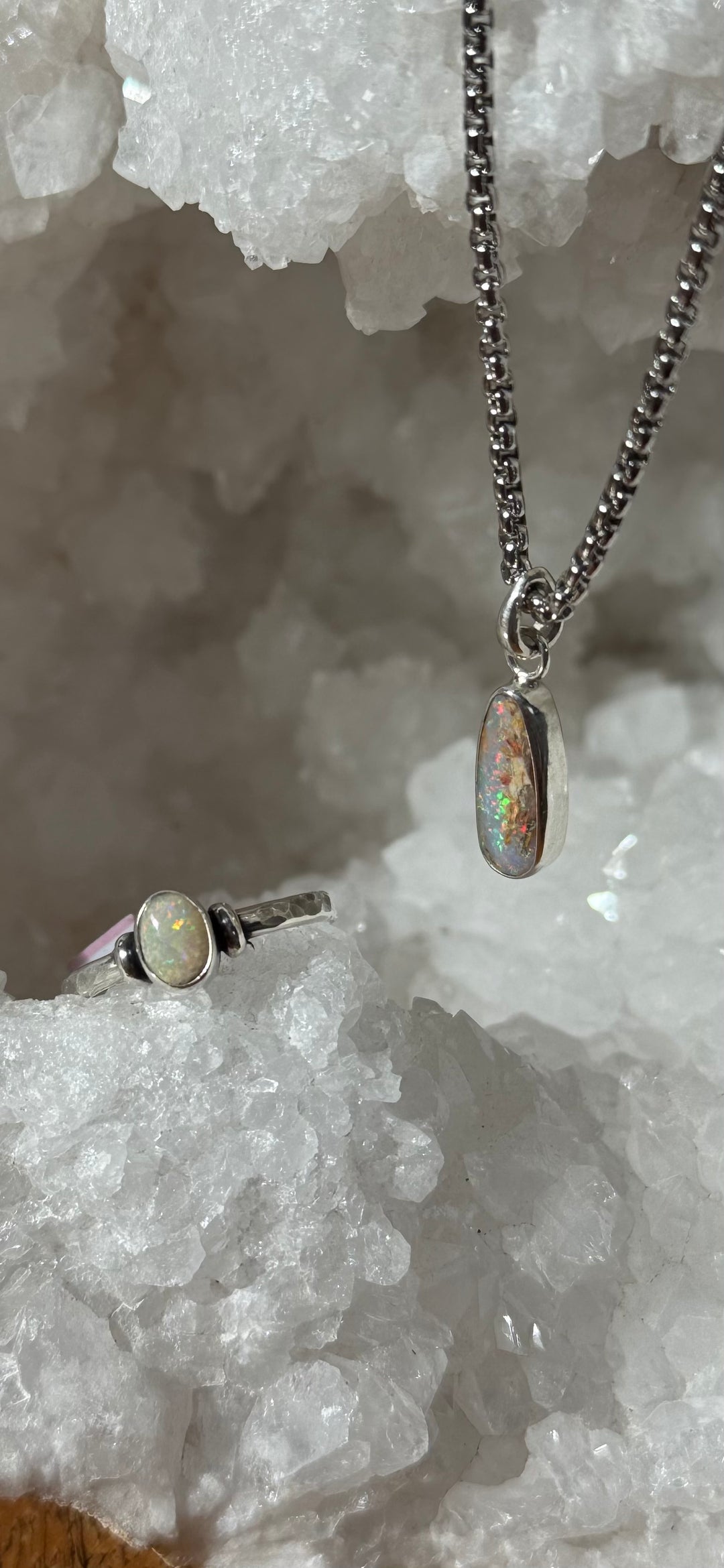 OPAL - Lightning Ridge - 'Sand' Pendant & Ring Set