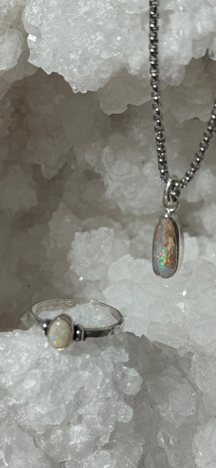 OPAL - Lightning Ridge - 'Sand' Pendant & Ring Set