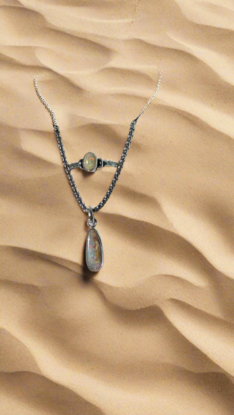 OPAL - Lightning Ridge - 'Sand' Pendant & Ring Set