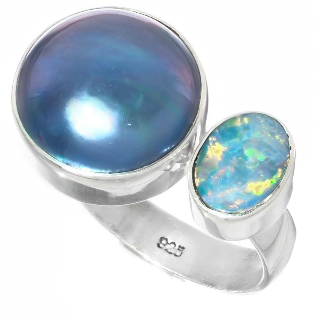 Australian Opal / Blue Mabe' Ocean Cultured Pearl