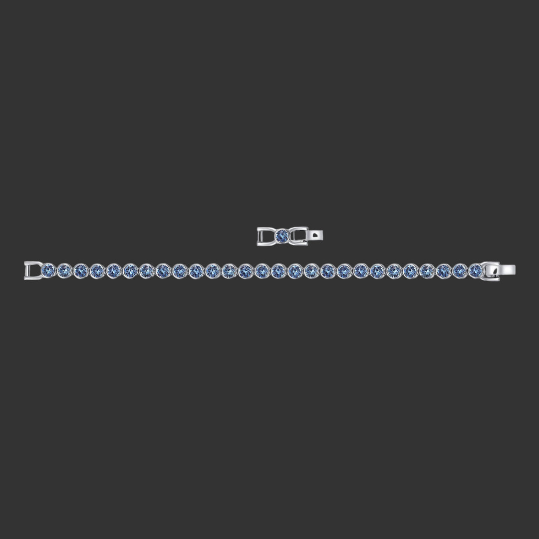 Tennis Bracelet with Swarovski Denim Blue