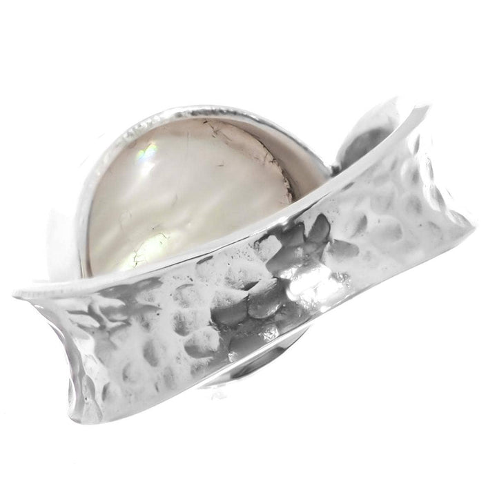 White Mabe' Cultured Pearl Ring